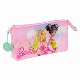 Pennenetui met 3 vakken Barbie Painterly Roze Hemelsblauw 22 x 12 x 3 cm