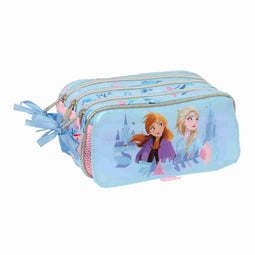 Pennenetui met 3 vakken Frozen Ice magic Licht Blauw 21,5 x 10 x 8 cm