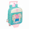 Schoolrugzak met Wielen Peppa Pig Pretty flowers Geel Munt 22 x 27 x 10 cm