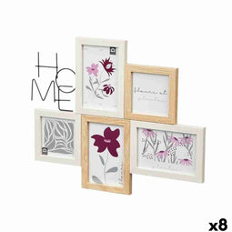Fotolijsten GiftDecor 411408K Natuurlijk Metaal Hout MDF (8 Stuks)
