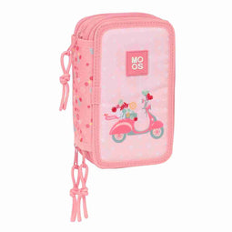 Schooletui met Accessoires Moos Passion Multicolour 12,5 x 19,5 x 5,5 cm 37 Onderdelen