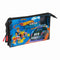 Pennenetui met 3 vakken Hot Wheels Let's race Blauw Zwart 22 x 12 x 3 cm