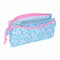 Pennenetui met 3 vakken Vicky Martín Berrocal Paraíso Roze Licht Blauw 22 x 12 x 3 cm
