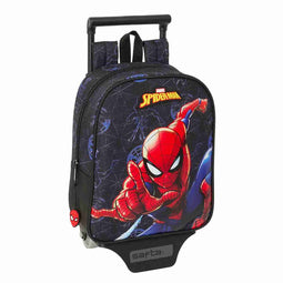 Schoolrugzak met Wielen Spider-Man Attack Zwart 22 x 27 x 10 cm