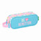 Pennenetui met 2 vakken Benetton Unique Roze Turkoois 21 x 8 x 6 cm