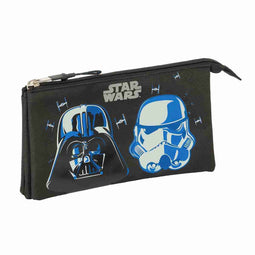 Pennenetui met 3 vakken Star Wars Rebellion Zwart 22 x 12 x 3 cm