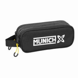Pennenetui met 2 vakken Munich Topo Zwart 21 x 8 x 6 cm