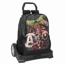 Schoolrugzak met Wielen The Avengers Vendetta Zwart 32 x 44 x 16 cm
