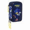 Driedubbele Pennenzak Sonic City Blauw 12,5 x 19,5 x 5,5 cm 37 Onderdelen