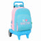 Schoolrugzak met Wielen Benetton Unique Roze Turkoois 33 x 45 x 22 cm