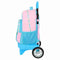 Schoolrugzak met Wielen Benetton Unique Roze Turkoois 33 x 45 x 22 cm