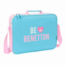 Schooltas Benetton Unique Roze Turkoois 38 x 28 x 6 cm