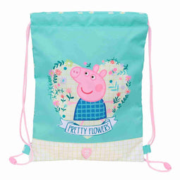 Rugtas met Koordjes Peppa Pig Pretty flowers Geel Munt 26 x 34 x 1 cm