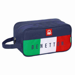 Reisschoenenrek Benetton Flag Marineblauw 29 x 15 x 14 cm
