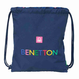 Rugtas met Koordjes Benetton Damero Marineblauw 35 x 40 x 1 cm