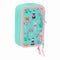 Driedubbele Pennenzak Na!Na!Na! Surprise Bunny Roze Turkoois 12,5 x 19,5 x 5,5 cm 37 Onderdelen
