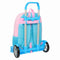 Schoolrugzak met Wielen Benetton Unique Roze Turkoois 30 x 46 x 14 cm