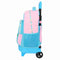 Schoolrugzak met Wielen Benetton Unique Roze Turkoois 33 x 45 x 22 cm