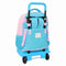 Schoolrugzak met Wielen Benetton Unique Roze Turkoois 33 x 45 x 22 cm