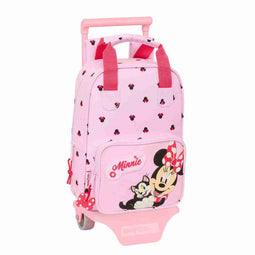 Schoolrugzak met Wielen Minnie Mouse Naive Roze 20 x 28 x 8 cm