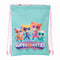Rugtas met Koordjes SuperKitties Roze Turkoois 26 x 34 x 1 cm