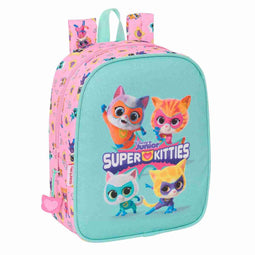 Schoolrugzak SuperKitties Roze Turkoois 22 x 27 x 10 cm