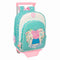 Schoolrugzak met Wielen Peppa Pig Pretty flowers Geel Munt 26 x 11 x 67 cm 26 x 34 x 11 cm