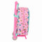 Schoolrugzak met Wielen SuperKitties Roze Turkoois 22 x 27 x 10 cm