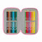 Driedubbele Pennenzak SuperKitties Roze Turkoois 12,5 x 19,5 x 5,5 cm 37 Onderdelen