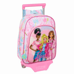 Schoolrugzak met Wielen Barbie Painterly Roze Hemelsblauw 26 x 11 x 67 cm 26 x 34 x 11 cm