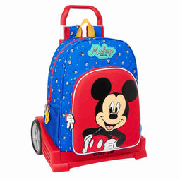 Schoolrugzak met Wielen Mickey Mouse Clubhouse Good day Blauw 33 x 42 x 14 cm