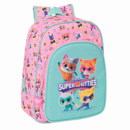 Schoolrugzak SuperKitties Roze Turkoois 26 x 34 x 11 cm