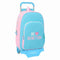 Schoolrugzak met Wielen Benetton Unique Roze Turkoois 30 x 46 x 14 cm