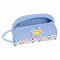 Reistasje Smiley Joyful Multicolour Licht Blauw Recyclebaar 28 x 18 x 10 cm