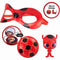 Lieveheersbeestje Kostuum - Yoyo Spiegelmasker Kwami Tikki Oorbellen - BANDAI - Miraculous Ladybu...