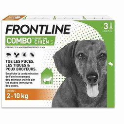 FRONTLINE 3 Antiparasitaire pipetten COMBO Hond - 2 tot 10 kg - Vlooien, teken, bijtende luizen