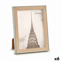 Fotolijsten GiftDecor WPC1920MS-3 Bruin Zilverkleurig Natuurlijk Glas Polypropyleen (6 Stuks)