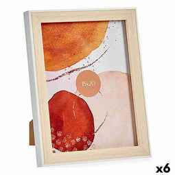 Fotolijsten GiftDecor WPC1920MG-3-WH Wit Bruin Natuurlijk Glas Polypropyleen (6 Stuks)