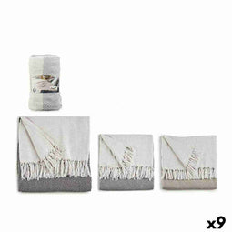 Bankhoes GiftDecor ITEM NO.28 PLAIDS Bruin Grijs Natuurlijk 180 x 240 cm Punten (9 Stuks)