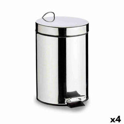 Pedaalemmer Berilo B0010-7L Zilverkleurig Roestvrij staal Plastic 7 L (4 Stuks)