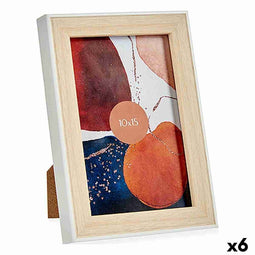 Fotolijsten GiftDecor WPC1920MG-1-WH Wit Bruin Natuurlijk Glas Polypropyleen (6 Stuks)