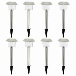 ALESIA Lot van 8 zonnebakens - koudwitte LED
