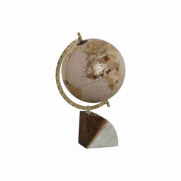 Wereldbol Home ESPRIT Wit Gouden Natuurlijk Licht Roze Vintage 20 x 20 x 37 cm