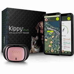 KIPPY - GPS-halsband voor honden en katten - Evo - 38 GR - Waterdicht - Roze bloemblaadje
