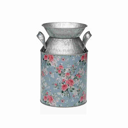 Vaas Versa Blauw Metaal Blommor 13 x 15,5 x 21 cm