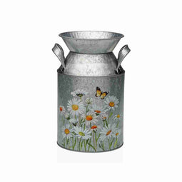 Vaas Versa Grijs Metaal Blommor 13 x 15,5 x 21 cm