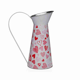 Vaas Versa Rood Metaal Hartjes 16 x 28 x 22 cm