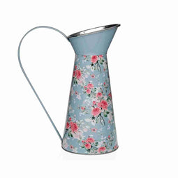 Vaas Versa Blauw Metaal Blommor 16 x 28 x 22 cm