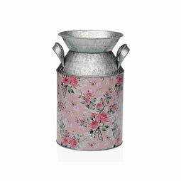 Vaas Versa Roze Metaal Blommor 13 x 15,5 x 21 cm