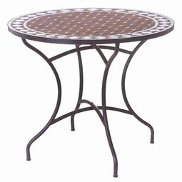 Bijzettafel Persea Wit Bruin Keramisch 90 x 90 x 75 cm